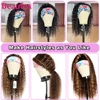 Beaufox Water Wave Headband Wig Human Hair Wigs For Black Women Brazilian Scarf Machine Made Wig Highlight Curly Human Hair Wig 4