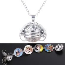 DIY memoria Flash foto colgante joyería plata antigua cuatro colores Ángel medallón con alas collar moda mujer romántico Accesorios(China)