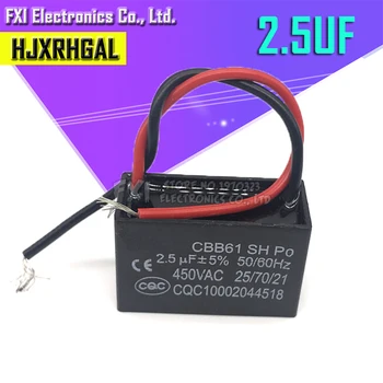 

5pcs CBB61 2.5uf starting capacitance AC Fan Capacitor 450V CBB Motor Run Capacitor
