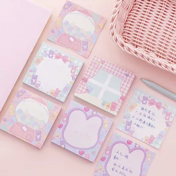 

4pcs Fantasy Sweet Girl Sticky Note Pink Soft Love Adhesive Post Stickers Stationery Notebook Office School Supplies H6912