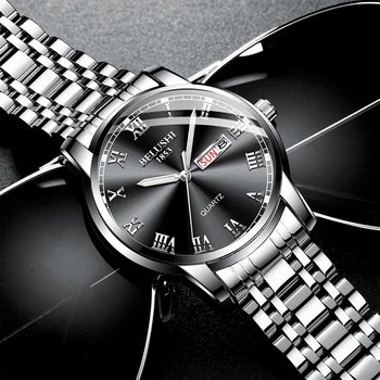 

Silver Man Watch 2019 Top Brand Luxury Military Steel Wrist Watch Male Quartz Waterproof Dual Calendar Men Sports Business Clock