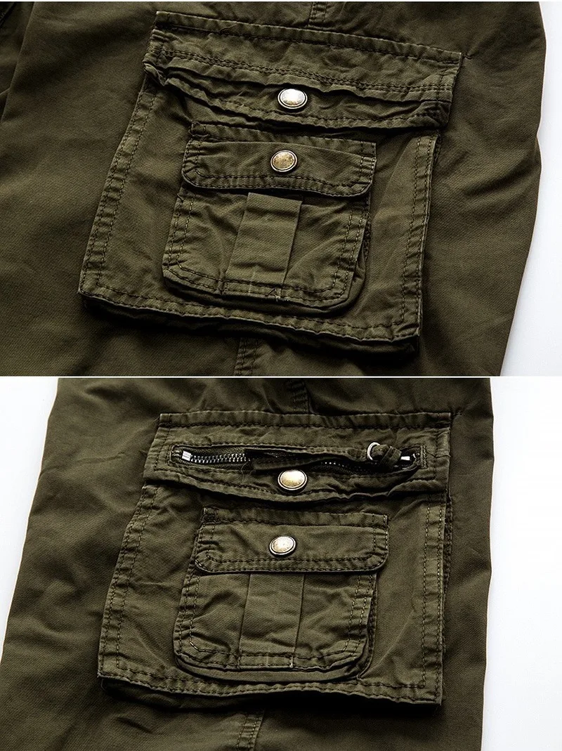 Men Clothes New Summer Dress Loose Casual Work Clothes Shorts Large Size Multi-pocket Knee Length Pantalones Cortos Hombre