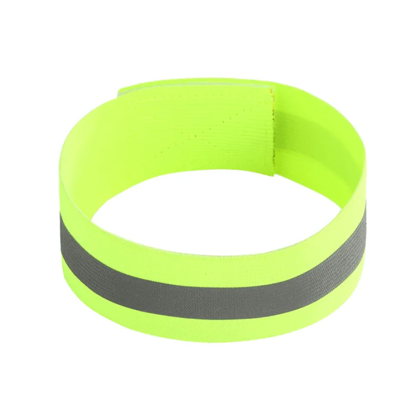 4/1 шт. для бега для велоспорта отражающий высокая видимость группа отражение эластичные браслеты на запястье с застежкой на лодыжке возникновение безопасности Предупреждение полос - Цвет: Fluorescent yellow
