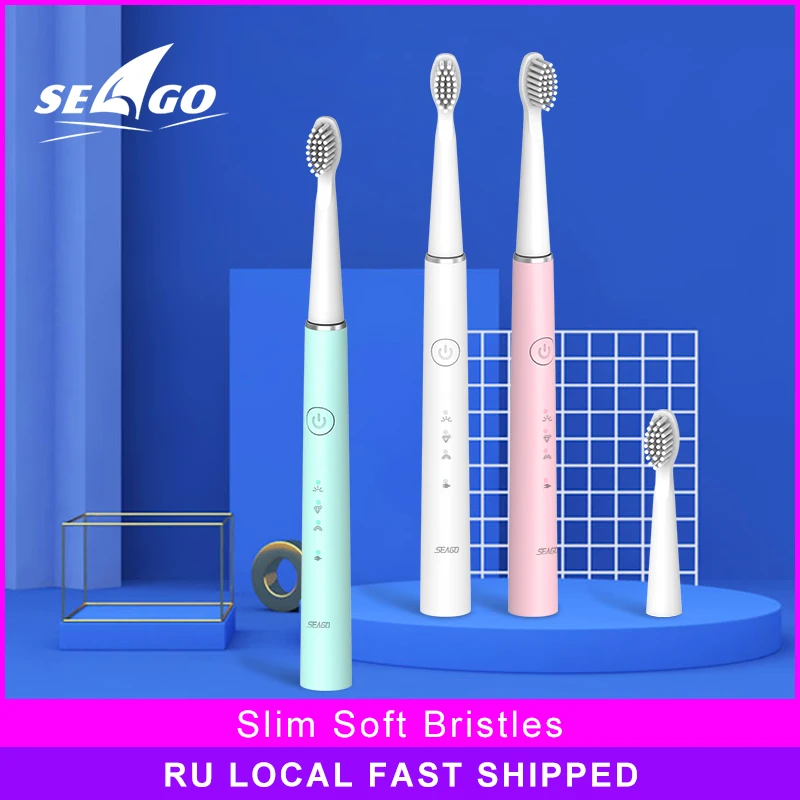 2020 NEW USB Rechargeable Electric Toothbrush Sonic Tooth Brush for Female and Girl with 4 soft Brush head