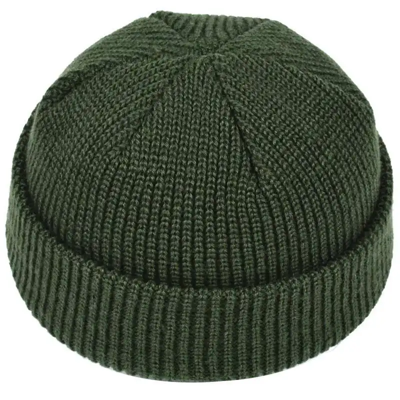Hat Mens Beanie Winter Knit Hat Sailor Cap Retro Navy Short Hat Solid Color Unisex Autumn Warm Cap