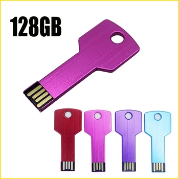 

Fashion Metal Key Pendrive 128 GB USB Flash Drive 128GB 64GB 32GB 16GB 8GB Waterproof Pen Drive Memoria USB Memory Stick Gift
