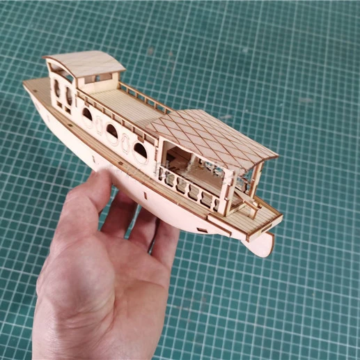 Wood Ship Model Kit DIY Assembled Chinese Cruise Ship Antique Toy Christmas Gift 
