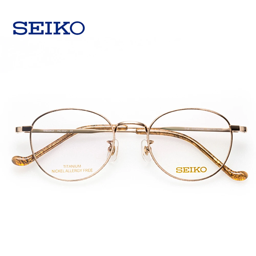 Seiko Pure Titanium Round Glasses Frame For Women Optical Eyeglasses  Spectacles Myopia Progressive Hc3021 Rx-able - Eyeglasses Frames -  AliExpress