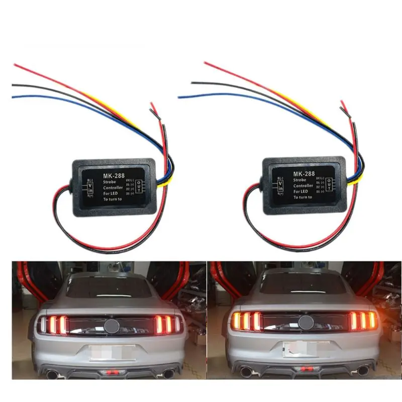 Пара 3-ступенчатое последовательного потока полу динамический Chase Flash Light Хвост светильник Модуль Коробки автомобиля