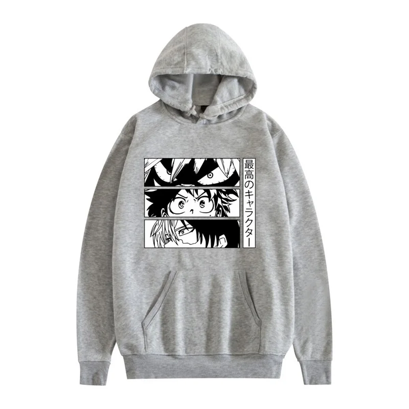 

Hoodie For Men Hero Academia Manga Print Warm Clothing Cartoons Fleece Streetwear Fashion Fleece Swearshirt Personality Hoody