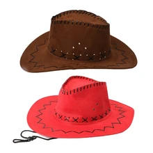 2 шт. ретро унисекс джинсовая дикая западная ковбойская Родео нарядное платье аксессуар Шляпы красный и светильник кофе