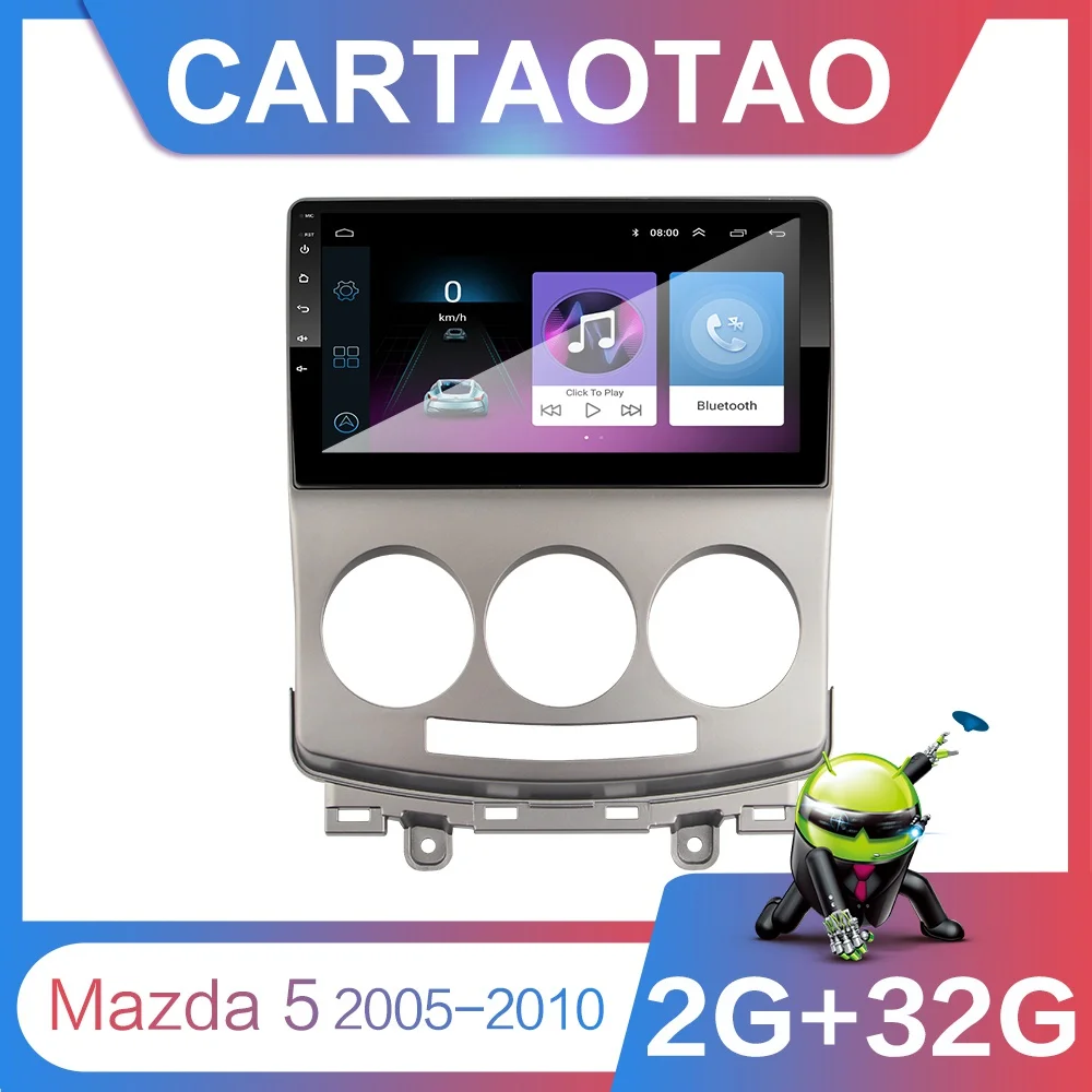 

2G + 32G 9" 2din Android 8.1 GO Car DVD Player for MAZDA 5 2005 2006 2007 2008 2009 2010 Car Radio GPS Navigation WIFI BT Player