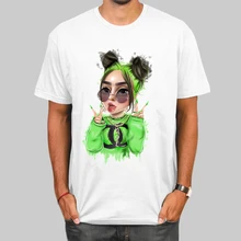 Billie Eilish мужские футболки с круглым вырезом и принтом, модные мужские и женские топы, футболка с коротким рукавом, футболка унисекс