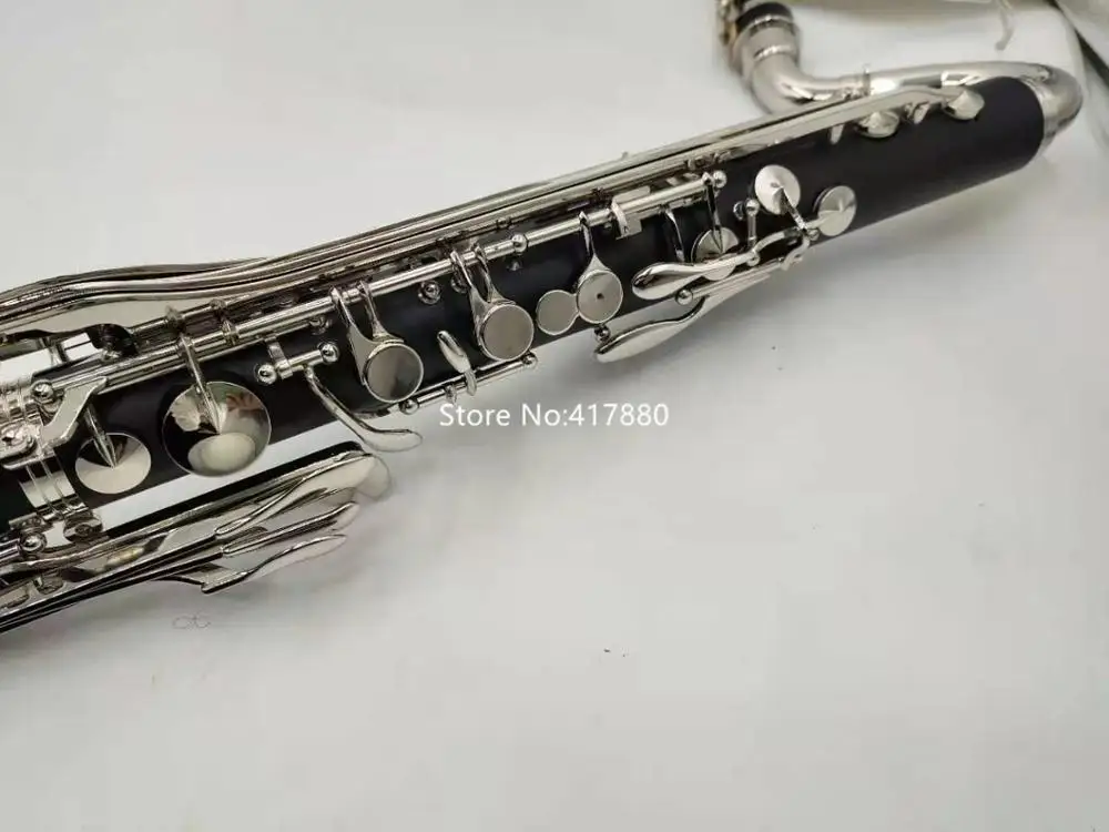 MARGEWATE Low C Clarinet Silver Plated Keys Bass Clarinet Professional Musical Instrument With Mouthpiece Case