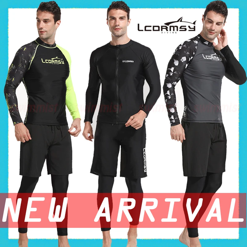 LCDRMSY MEN'S RASH GUARDS BEACH LONG SLEEVES SURF SWIMMING TOP SHIRT PANT SHORTS SET WATER SPORTS WETSUITS QUICK-DRYING UPF 50+ | Спорт и