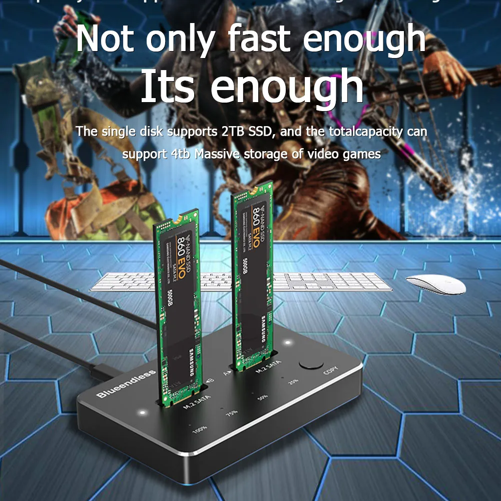 Blueendless Usb ܺ ڽ Ŭ ̽ USB 3.1 M.2 SATA NVME   SSD Ŭ ŷ ̼,   