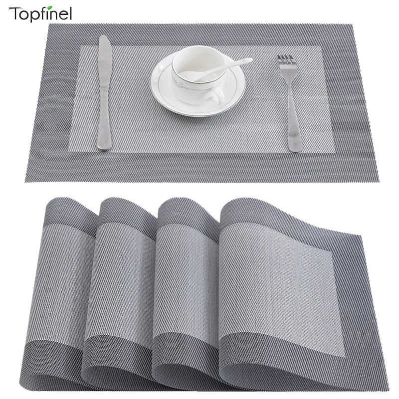  Topfinel PVC Vinyl Placemats for Dining Table Runner Plastic in Kitchen Accessories Cup Coaster Hea