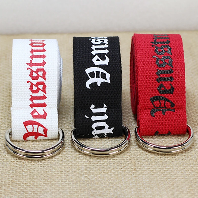 С буквенным принтом d-образное кольцо с двойной пряжкой в стиле панк поясной