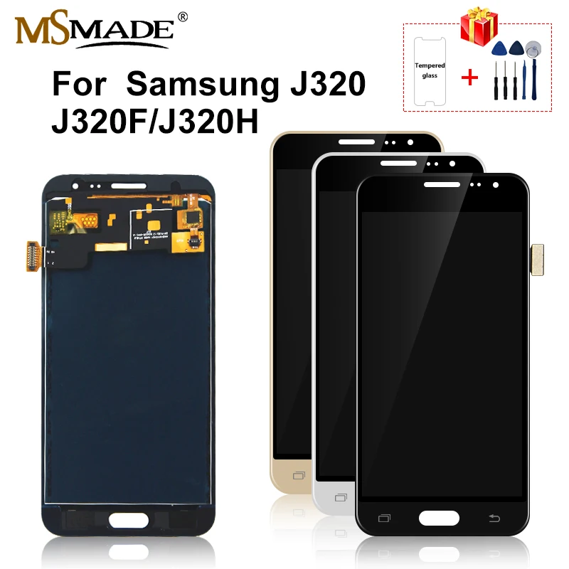Meilleur Pour Samsung Galaxy J3 2016 J320 LCD écran tactile pièces de rechange pour Samsung J320F J320H LCD peut ajuster la luminosité