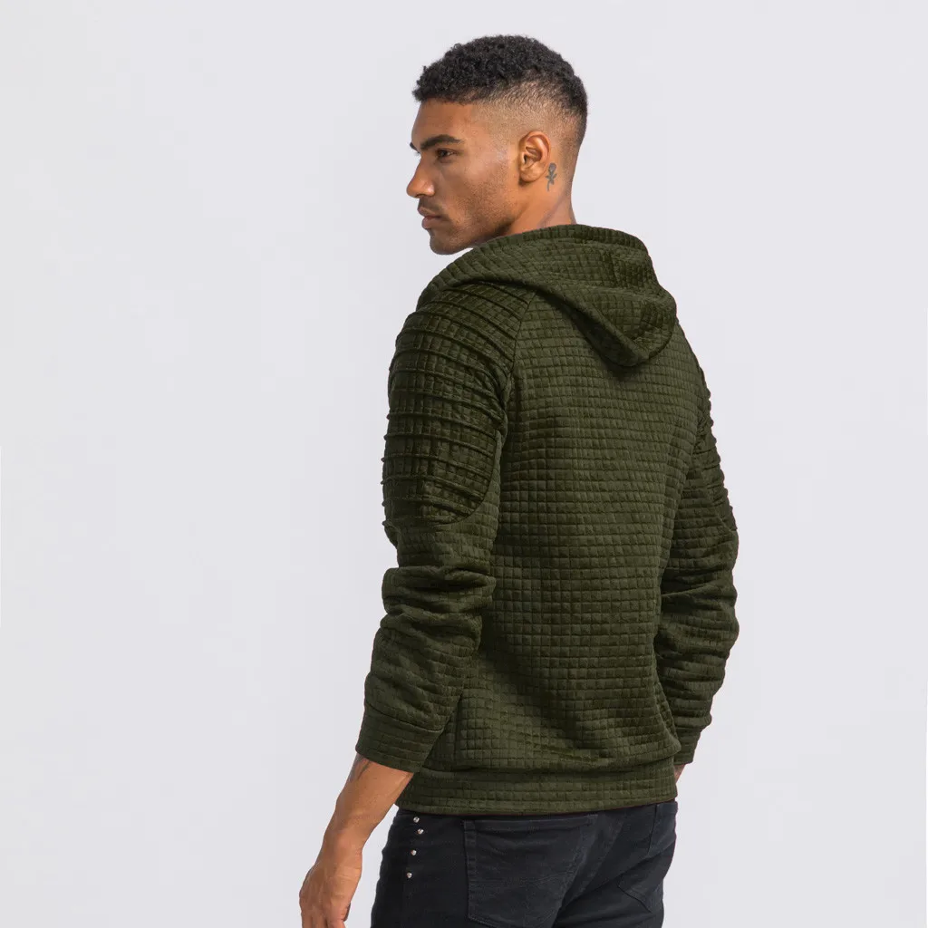 Новая мода толстовки свитер для мужчин, длинный рукав на молнии с капюшоном свитер пальто Вязаные Свитера толстовка мужская одежда
