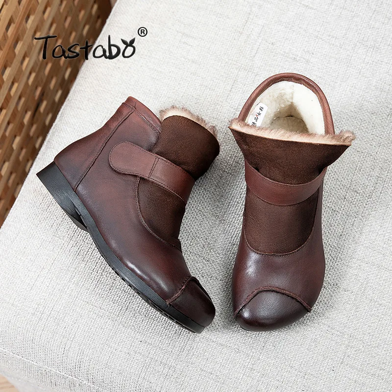2020 Women Winter Snow Boots Warm Flat Platform Lace Up Ladies Women's Shoes New Flock Fur Suede Ankle Boots Female A198-2