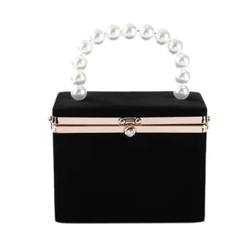 

Evening Clutch Bag for WoMan Artificial Pearl Box Crossbody Shoulder Handbag Wedding Party Prom Clutch Purse
