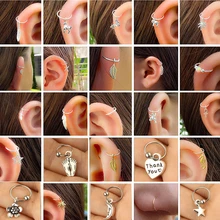 Junlowpy пирсинг для ушей ювелирные изделия 1 шт 20GX6/8 мм из нержавеющей стали обруч с подвеской хрящевая спираль Грач Серьги Козелок спираль шпилька