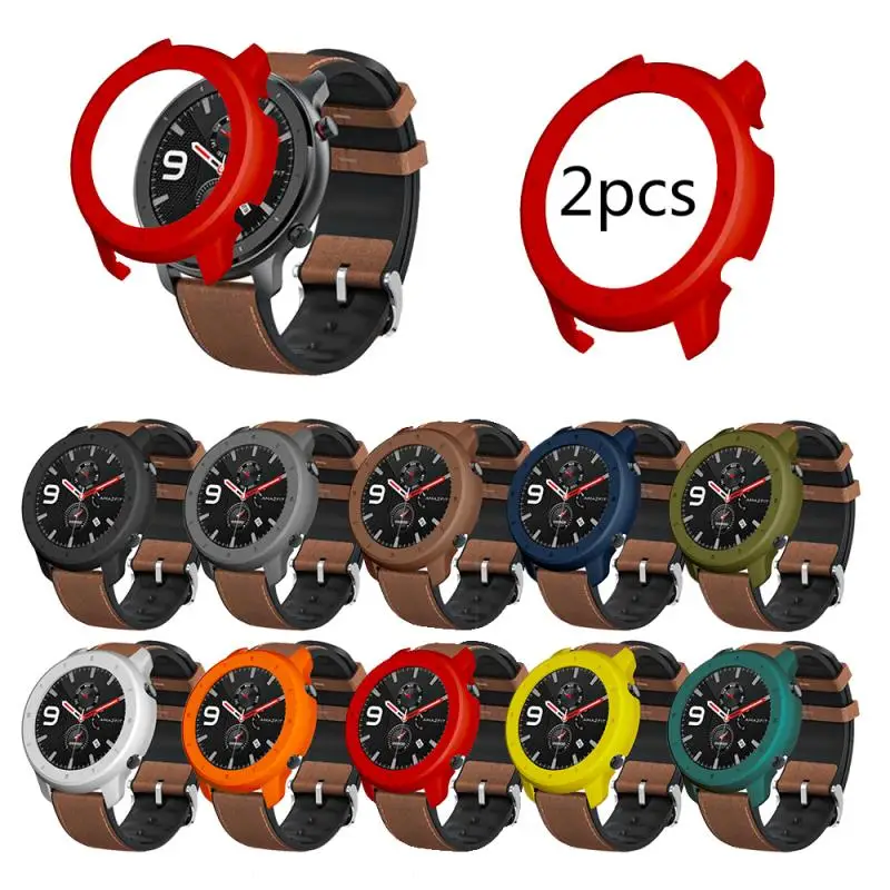 2pcs Для Huami AMAZFIT GTR 47 мм чехол для ПК Запчасти для циферблата защитный чехол запасная крышка оболочка Рамка протектор умные часы аксессуары - Цвет: 2pcs