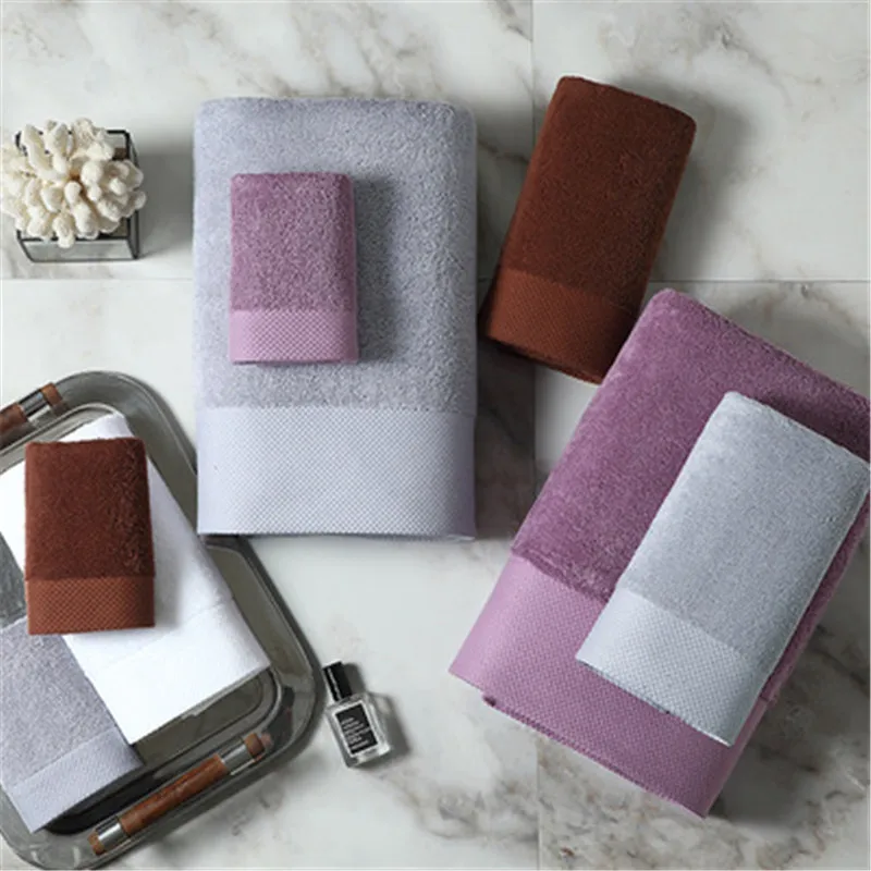 Large Size Luxury Hotel Towel Set Cotton Satin Bathroom Shower Adults Home Gift Sauna Beach 80*160cm