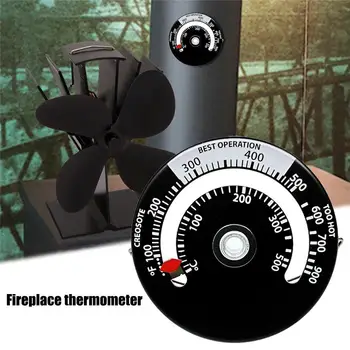 

Magnetic Stove Thermometer Heat Powered for Wood Log Burning Stove Fireplace Burner Fireplace Fan Thermometer with Large Display
