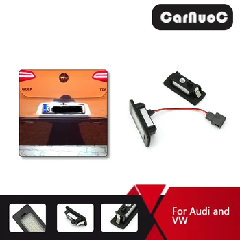 

2Pcs White Car LED Number License Plate Light For A4 S4 B8 A5 S5 Q5 For PASSAT