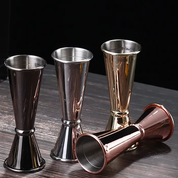 

1 Pcs Stainless Steel Cocktail Shaker 30/60ml Measure Cup Dual Shot Drink Jigger Spirit Measure Bar Kitchen Gadgets Cocina