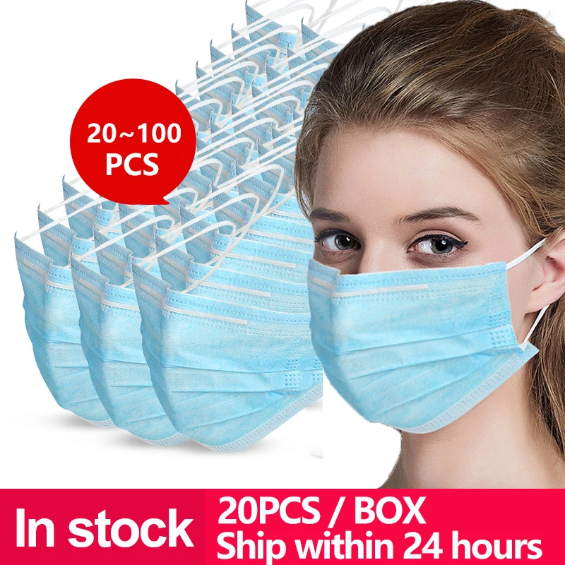 

Anti-Pollution 3 Laye Mask dust protection Masks Disposable Face Masks Elastic Ear Loop Disposable Dust Filter Safety Mask