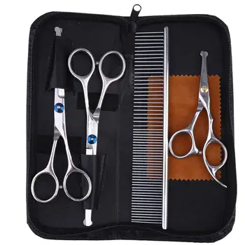 

1 Set Pet Hair Grooming Scissors Kits Stainless Steel Sharp Dogs Grooming Scissors Dog Cat Hair Scissor Cutting Tools With Comb