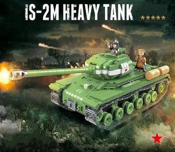 

IS-2M Soviet Tank Model Children Puzzle Military Assembled Building Blocks Educational Toys
