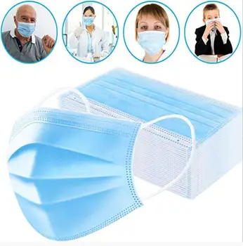 

200PCS Face Mouth Anti Virus Mask Disposable Protect 3 Layers Filter Dustproof Earloop face Mouth Masks