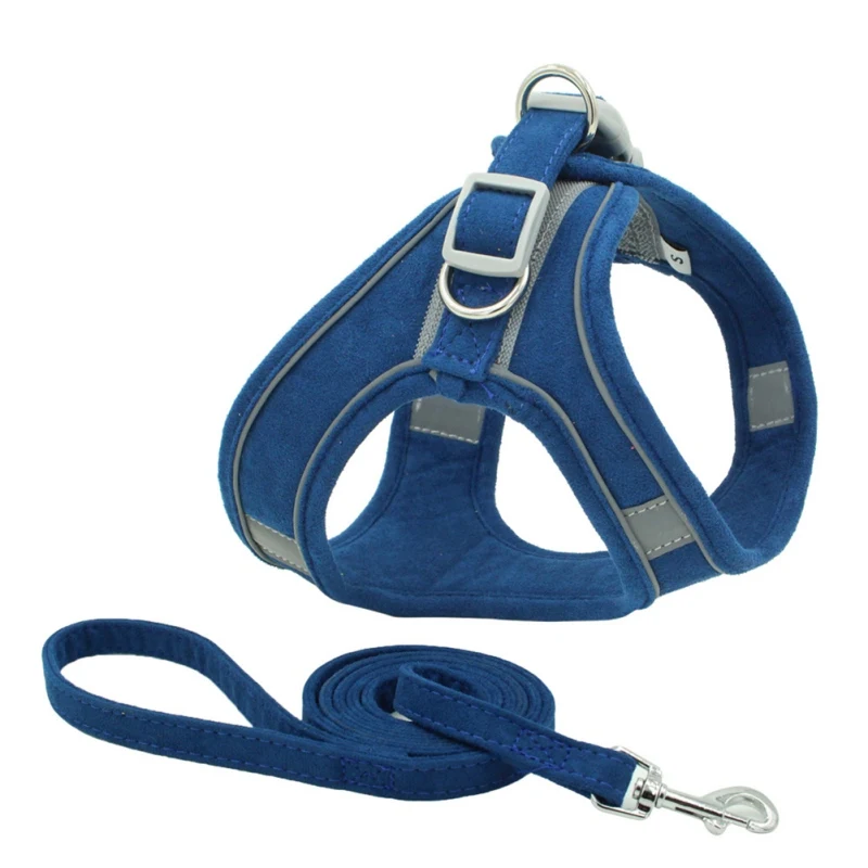 Arnés de pecho para mascotas, Collar de entrenamiento reflectante para gatos, ajustable para cachorros pequeños, correas de pecho