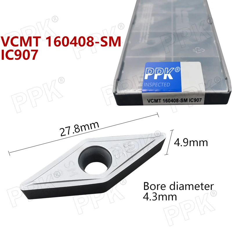 NEW 10PCS VCMT 160408-SM IC907 VCMT332-SM Cutter blade miiling Carbide Inserts