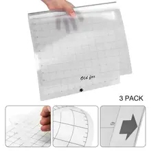 3Pcs Replacement Mats For Silhouette Cutting Plotter 12x12 Inch Adhesive Clear Mat With Measuring Grid