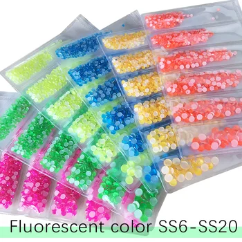 

800pcs Fluorescence Glass Nail Rhinestones for Nail SS6-20 Strass Nail Art Decor Rhinestones Nail Stones For Nails Accessories