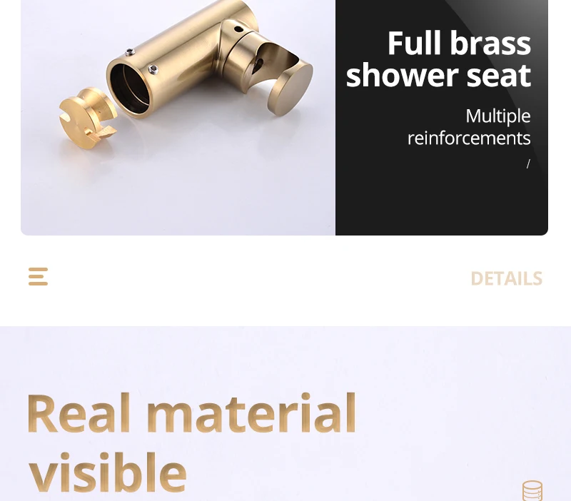 Brushed Gold Shower System  10 Shower Faucet Set Bathroom Rain Shower head and 3-Setting Handheld Shower Head Set (29)