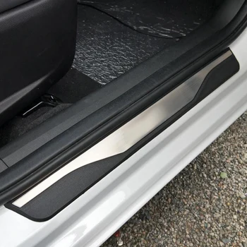 

For 2014-2017 2018 2019 2020 Mazda 3 Car Door Sill Kick Scuff Plate Protector Trims Guard Pedal Cover Car-Styling Accessories