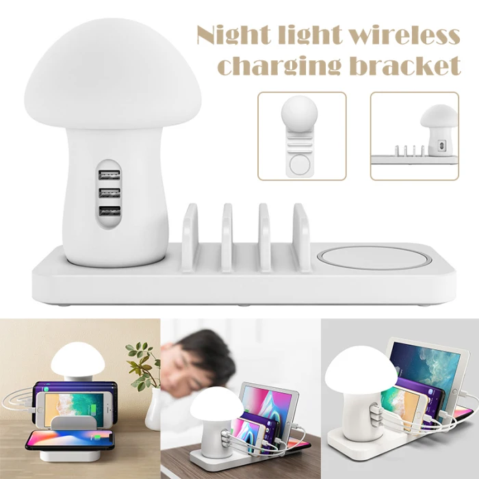 Multifunction LED Kids Night Light Wireless Charging Charger Baby Nursery Lamp Rechargeable SP99