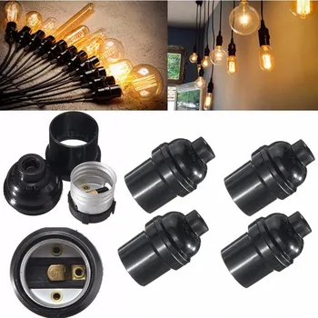 

Lamp Base E27/E26 4A 250W Light Bulb Socket Lamp Base Holder Pendant Screw Cap Vintage Black 250V