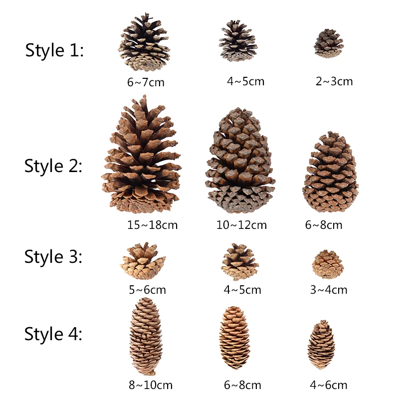 1-10pcs Natural Pine Nuts Fruit Dried Artificial Flower Pineapple Cones for Christmas DIY Garland Wreath Wedding Home Decoration