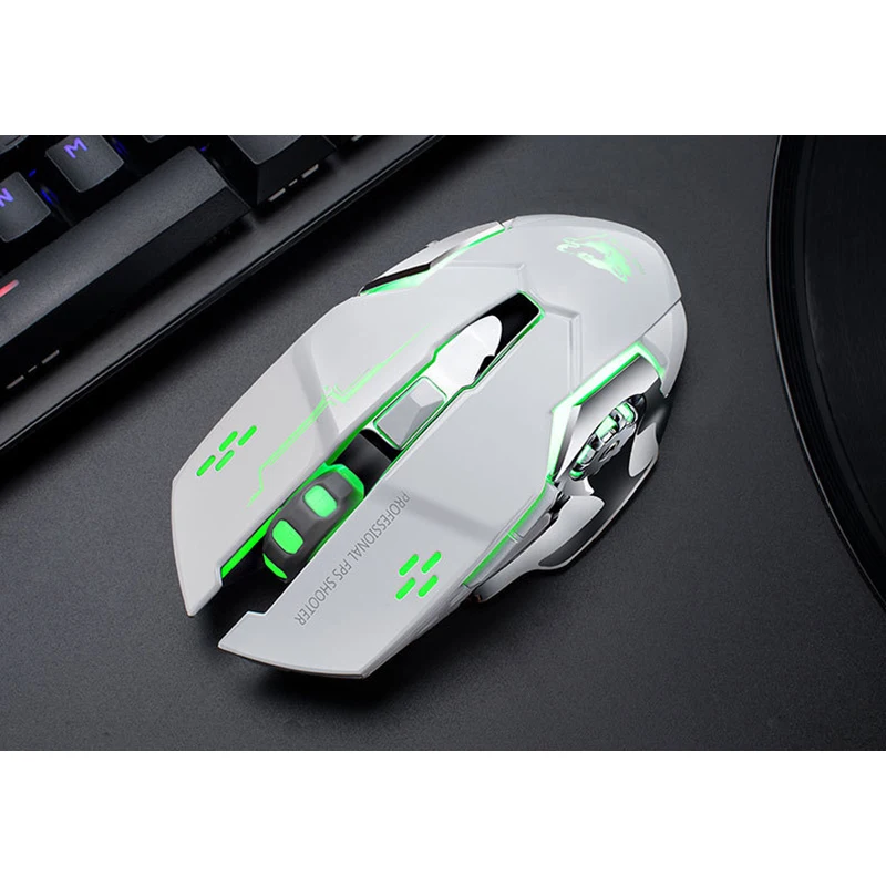Free Wolf X8 беспроводная перезаряжаемая игровая мышь Mute Shining Machinery mouse Amazon EBay Cross Border Wish