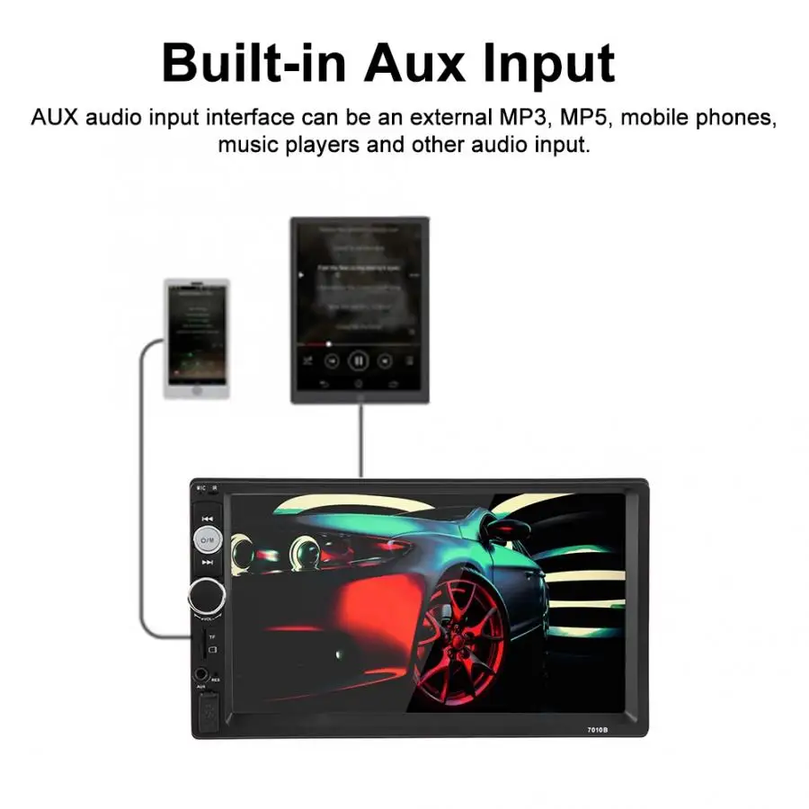 7 дюймов HD двойной Din Bluetooth автомобильный MP5 плеер FM радио USB AUX пульт дистанционного управления камера заднего вида Автомобильный видео плеер