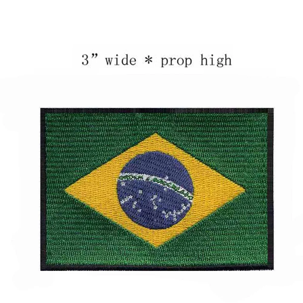 

3" Brazil Embroidery Iron On Flag Patch Sewing Accessories All For Sewing