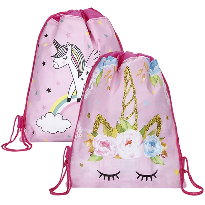 

1pcs/lot Unicorn Drawstring Bag Birthday Party Gift Bag For Gifts Party Decoration For First Birthday Girl Party Kids Favor