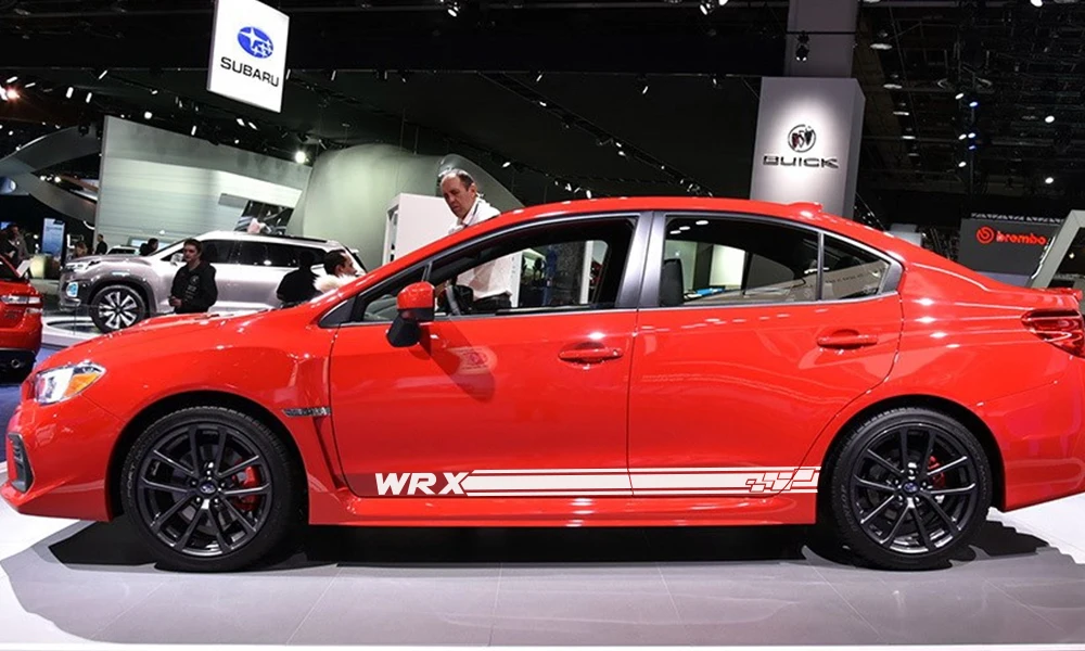 2 шт. для Subaru WRX автомобильные дверные боковые полосы наклейки виниловая пленка Авто DIY Спорт Стайлинг наклейки автомобильные принадлежности для тюнинга